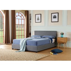 Ottoman Storage Grey Upholstered Bed with Gas lift Fabric Mechanism